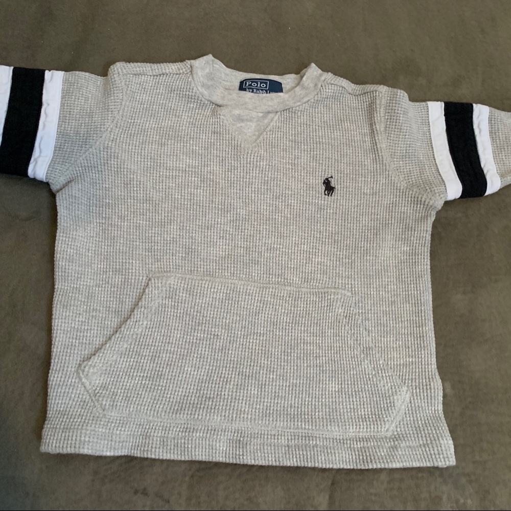 POLO waffle knit long sleeve shirt